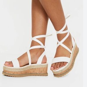 White Strappy Platform Sandals